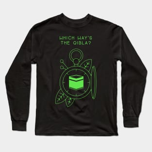 Which Way's The Qibla? Green Long Sleeve T-Shirt